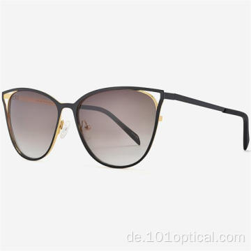 Eckige Cat Eye Metall Damensonnenbrille